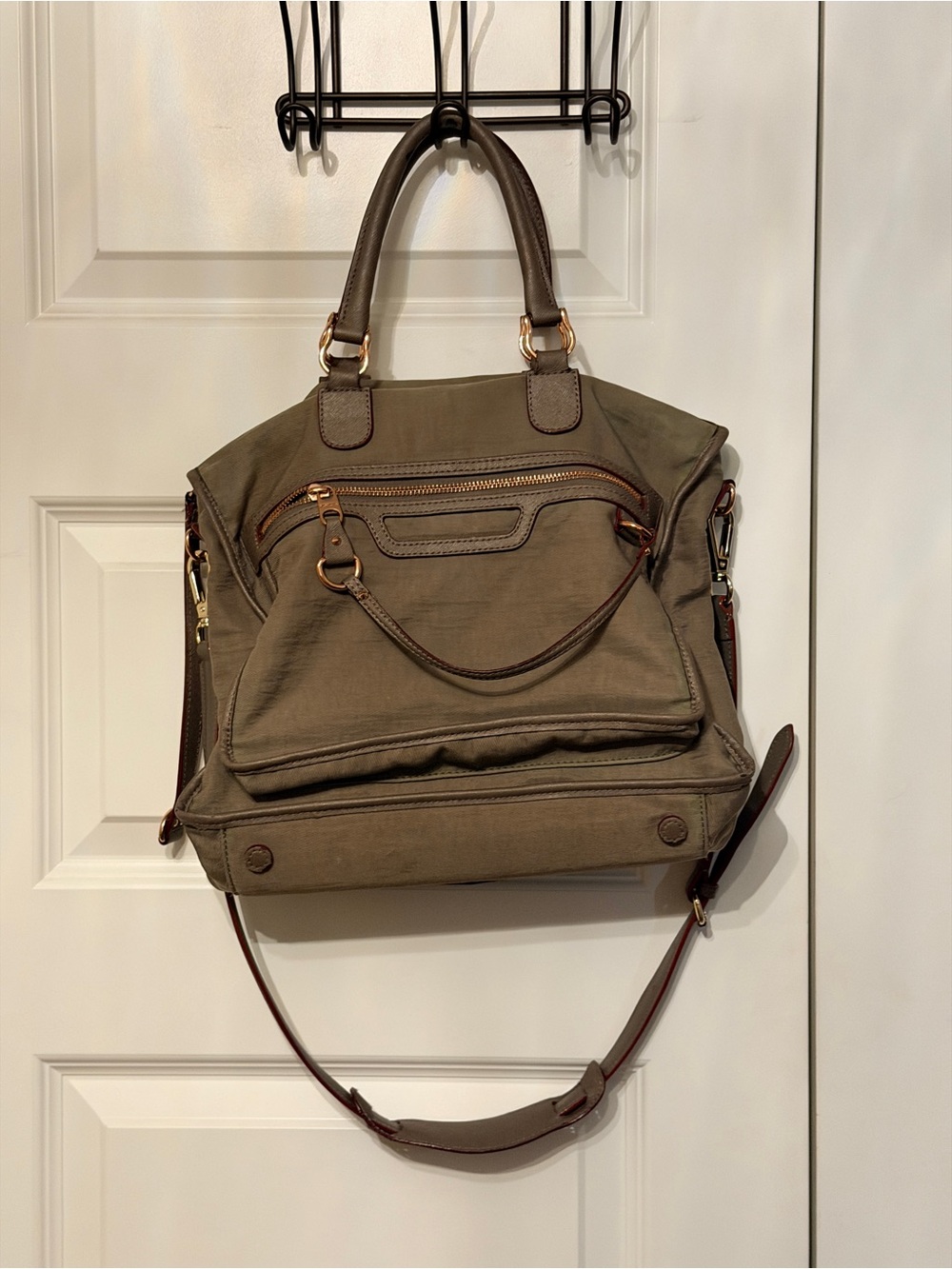 MZ Wallace Olive Green Canvas Convertible Bag